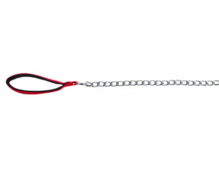 Поводок-цепь металл, с нейлоновой ручкой для собак TRIXIE, 1,0 м/3,0 мм, красный
