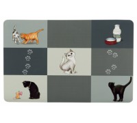 Килимок під миску для лагідної кішки TRIXIE, 44 x 28 см, сірий..