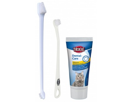 Гигиеничный набор для полости рта для котов TRIXIE (паста + 2щётки)