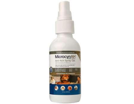 Microcyn Anti-Itch Spray Gel МИКРОЦИН спрей-гель с диметиконом против зуда кожи для всех видов животных, 0.12 л.