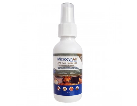 Microcyn Anti-Itch Spray Gel МІКРОЦИН спрей-гель з диметиконом проти сверблячки шкіри для всіх видів тварин, 0.12 л