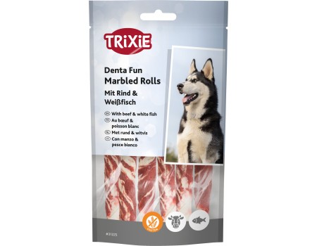 Жевательные ролы"Denta Fun"(мраморн.говядина),  TRIXIE , 12см/70гр