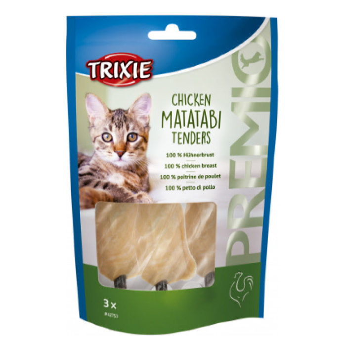  Лакомство для кота"PREMIO"(курица с мататаби), Trixie, 3шт./55гр