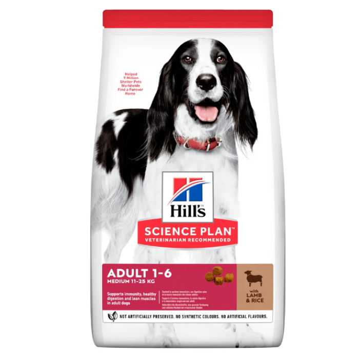 Hills Canine Adult Medium L&R - сухий корм для дорослих собак середніх порід, з ягнятком та рисом - 14 кг
