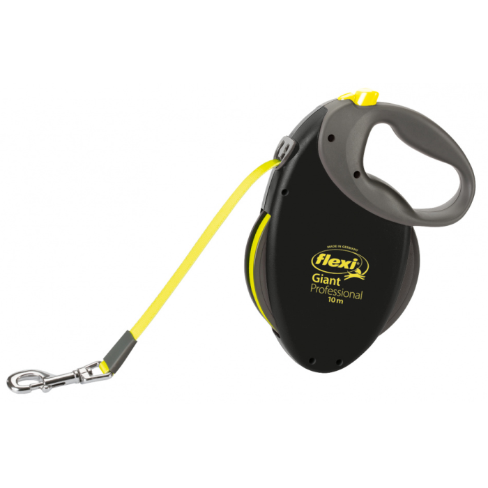 Поводок- Рулетка Flexi Giant PROFESSIONAL"(10м/до 50кг)черный/неон