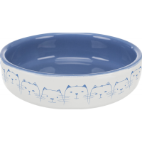 Миска для коротконосих котів (кераміка), TRIXIE, 0.3л/15см, блакитний/білий.