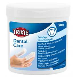 Одноразовые салфетки на палец для чистки зубов TRIXIE, (50шт/уп)..