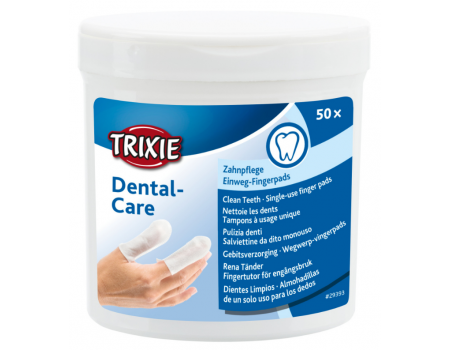 Одноразові серветки на палець для чищення зубів TRIXIE, (50шт/уп)