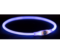 Светящийся USB ошейник для собак TRIXIE,  L-XL: 65см/8мм,синий..