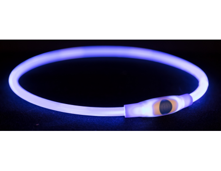 Светящийся USB ошейник для собак TRIXIE,  L-XL: 65см/8мм,синий