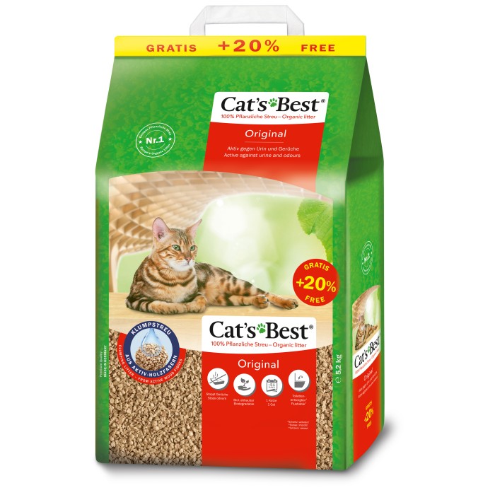 Древесный наполнитель, Cat's Best Original, 10+2л/5,2кг