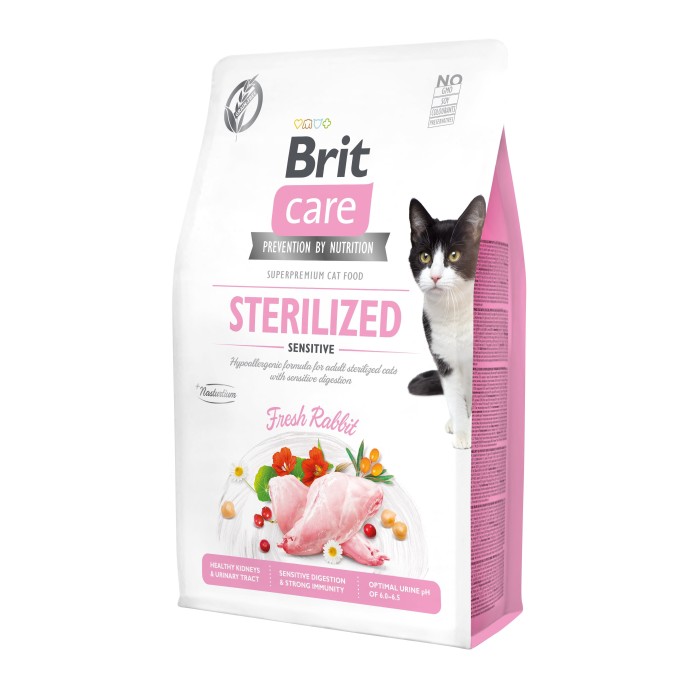 Сухий корм для стерилізованих котів з чутливим травленням Brit Care Cat GF Sterilized Sensitive з кроликом, 2 кг