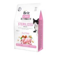 Сухий корм для стерилізованих котів з чутливим травленням Brit Care Cat GF Sterilized Sensitive з кроликом, 0,4 кг