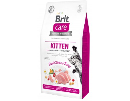 Brit Care Cat GF Kitten HGrowth & Development Сухий корм для кошенят (курка та індичка) 7 кг