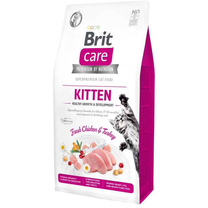 Brit Care Cat GF Kitten HGrowth & Development Сухий корм для кошенят (курка та індичка) 7 кг