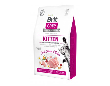 Brit Care Cat GF Kitten HGrowth & Development Сухой корм для котят (курица и индейка) 2 кг