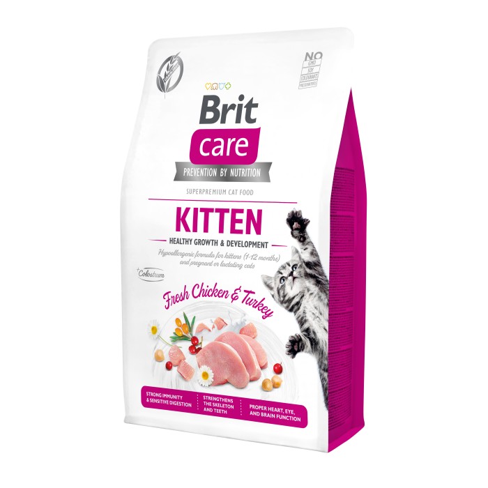 Brit Care Cat GF Kitten HGrowth & Development Сухой корм для котят (курица и индейка) 2 кг