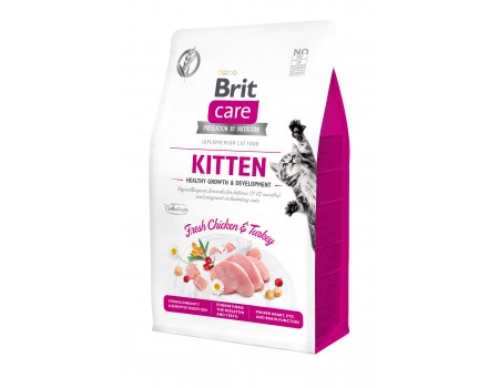 Brit Care Cat GF Kitten HGrowth & Development Сухий корм для кошенят (курка та індичка) 0.4 кг