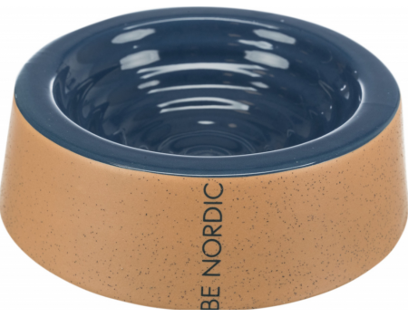 Керамічна миска BE NORDIC, Trixie, 0,5 л/? 20 см. Колір: темно-синій/бежевий.