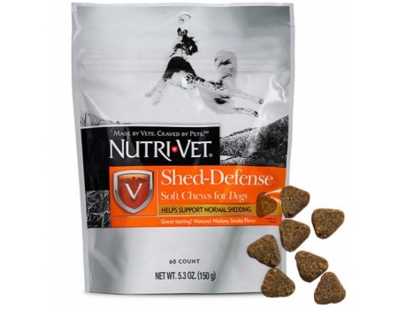 Nutri-Vet Shed-Defense Soft Chews НУТРИ-ВЕТ ЗАЩИТА ШЕРСТИ витамины для шерсти собак, жевательные таблетки, 60 табл. 