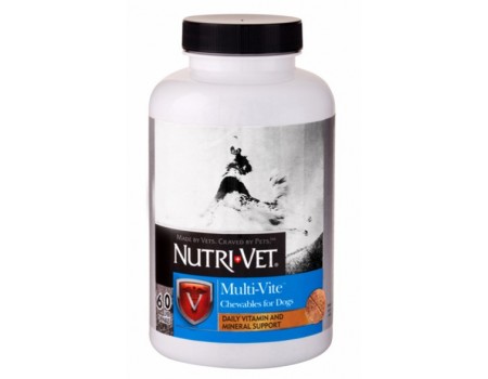 Nutri-Vet Multi-Vit НУТРИ-ВЕТ МУЛЬТИ-ВИТ мультивитамины для собак, жевательные таблетки, 180 табл