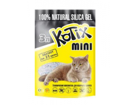 Kotix  Силикагелевый наполнитель для кошачьего туалета, 3,0 л