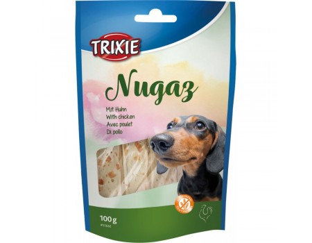Ласощі для собак Trixie "Nugaz" сиром'ятна шкіра з куркою, 100 г