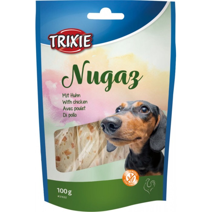 Ласощі для собак Trixie "Nugaz" сиром'ятна шкіра з куркою, 100 г