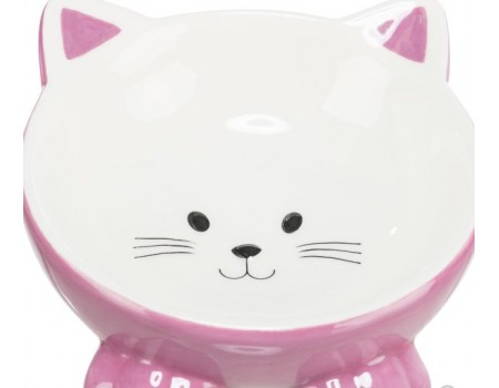 Миска для кошек Trixie "Котик" эргономичная, керамическая 0,15 л, d=14 см
