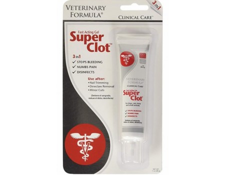 Гель для обработки ран Veterinary Formula Clinical Care Super Clot, кровоостанавливающий, обезболивающий и дезинфицирующий , 28 г