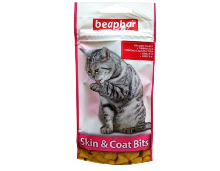Beaphar Skin & Coat Bits - подушечки для здорової шкіри та шерсті котів, 35г