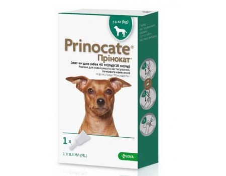 Prinocate (Принокат) краплі на холку від бліх, кліщів та гельмінтів для собак до 4 кг, 1піпетка