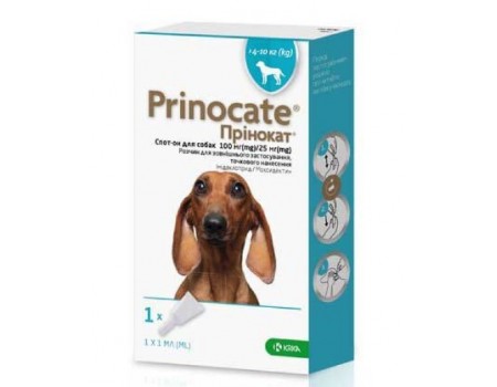 Prinocate (Принокат) краплі на холку від бліх, кліщів та гельмінтів для собак 4-10 кг, 1піпетка