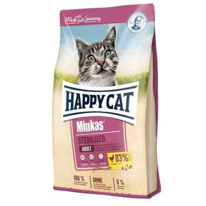 Happy Cat MINKAS STERILISED корм для стерилізованих котів та кастрованих котів 1,5 кг