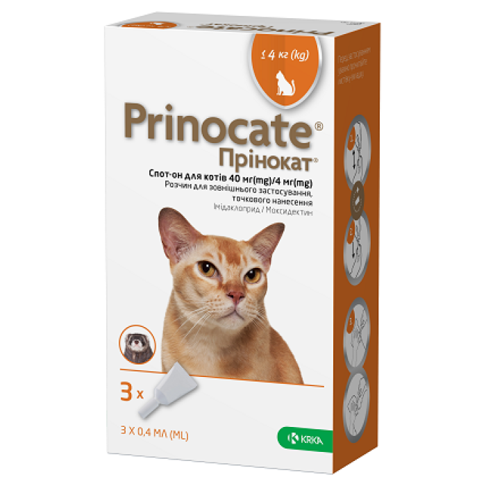 Prinocate Краплі для кішок вагою до 4 кг. 1піпетка