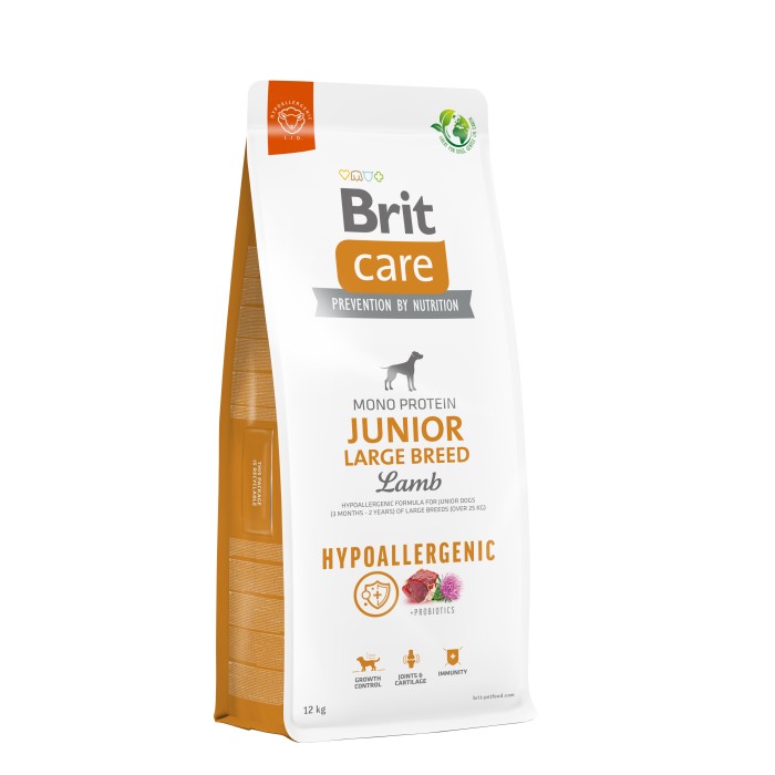 Корм для молодих собак великих порід Brit Care Dog Hypoallergenic Junior Large Breed гіпоалергенний з ягням, 12  кг