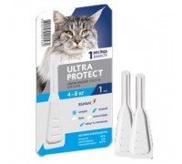 ULTRA PROTECT Капли на холку  от блох и клещей для кошек весом 4-8 КГ ..