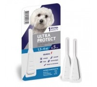 КРАПЛІ НА ХОЛКУ ULTRA PROTECT ВІД БЛОХ І КЛІЩІВ ДЛЯ СОБАК 1,5-4 КГ..