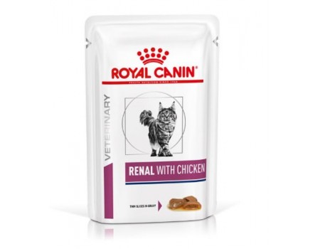 Влажный корм для взрослых кошек ROYAL CANIN RENAL FELINE CHICKEN Pouches 0.085 кг