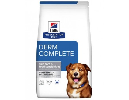 Hills PD Derm Complete - диетический корм Хиллс при пищевой аллергии и атопическом дерматите у собак, 12 кг