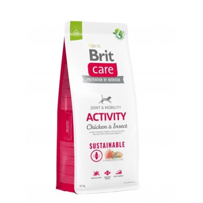 Корм сухий для активних собак Brit Care Dog Sustainable Activity всіх порід з комахами і куркою 12 кг