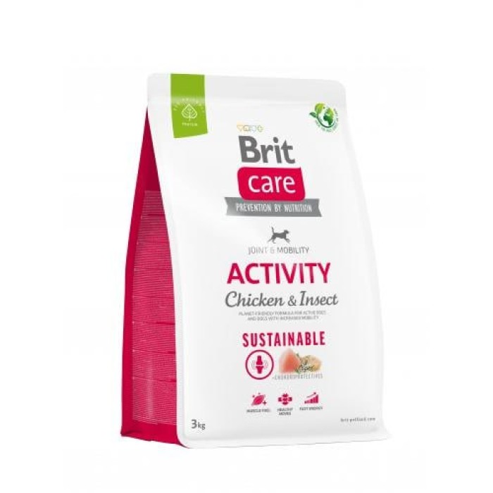 Корм сухий для активних собак Brit Care Dog Sustainable Activity всіх порід з комахами і куркою 3 кг