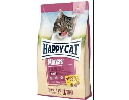 Happy Cat MINKAS STERILISED корм для стерилізованих котів та кастрованих котів 10кг