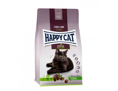 Happy Cat Adult Sterilised Weide-Lamm  для стерилізованих кішок з ягнятком, 10 кг