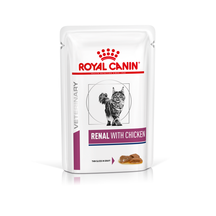 Влажный корм для взрослых кошек ROYAL CANIN RENAL FELINE CHICKEN Pouches 0.085 кг