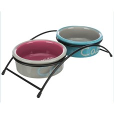 Миски для кішок TRIXIE - керамічні на підставці, 2 x 0,3 л/? 12 см.