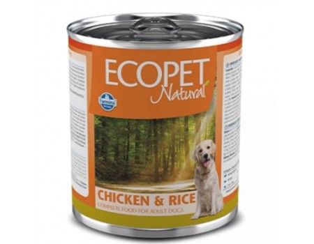 Вологий корм Farmina Ecopet Natural Dog Chicken&Rice для собак, з куркою, 300 г