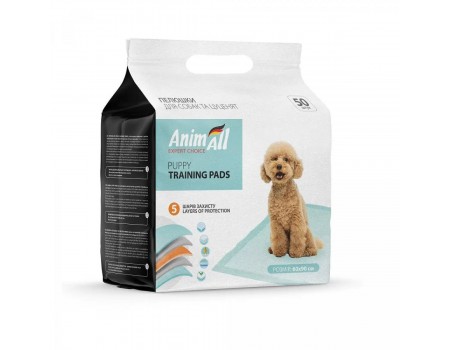 Пелюшки AnimAll Puppy Training Pads для собак і цуценят, 60×90 см, 50 штук