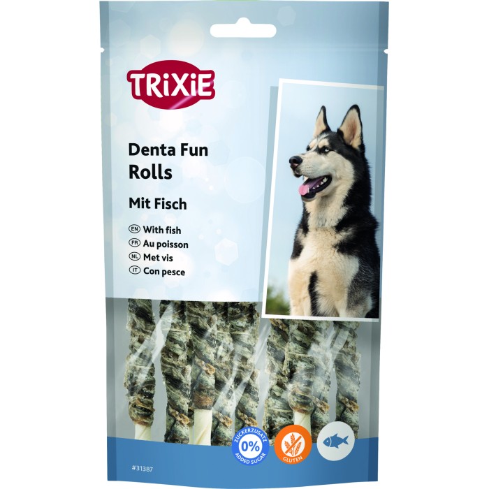 Жувальні палички для собак TRIXIE - Denta Fun, 12 см 75 г 10 шт, риба