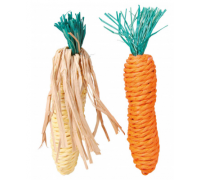 Морковь+кукуруза плетеная, TRIXIE, 15см/2шт (солома)..